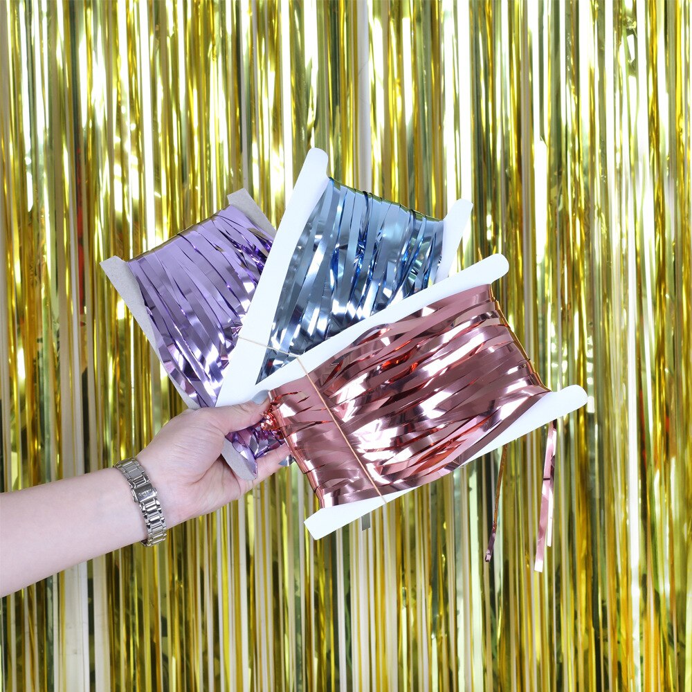 【 1*3 m】fest bakteppe gardin glitter metallfolie skumring utdrikningslag bakgrunn dekorasjon bryllup bursdag festival fest vegg