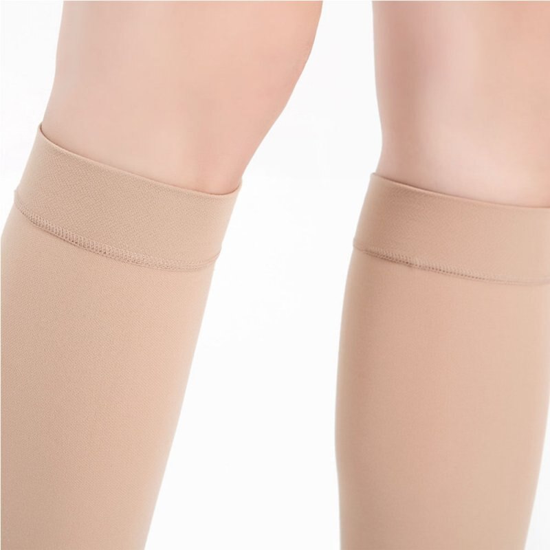 2 Stuks Ademende Compressie Kousen Knie Hoge Open Teen Ondersteuning Kousen 18-21Mm Voor Mannen Vrouwen