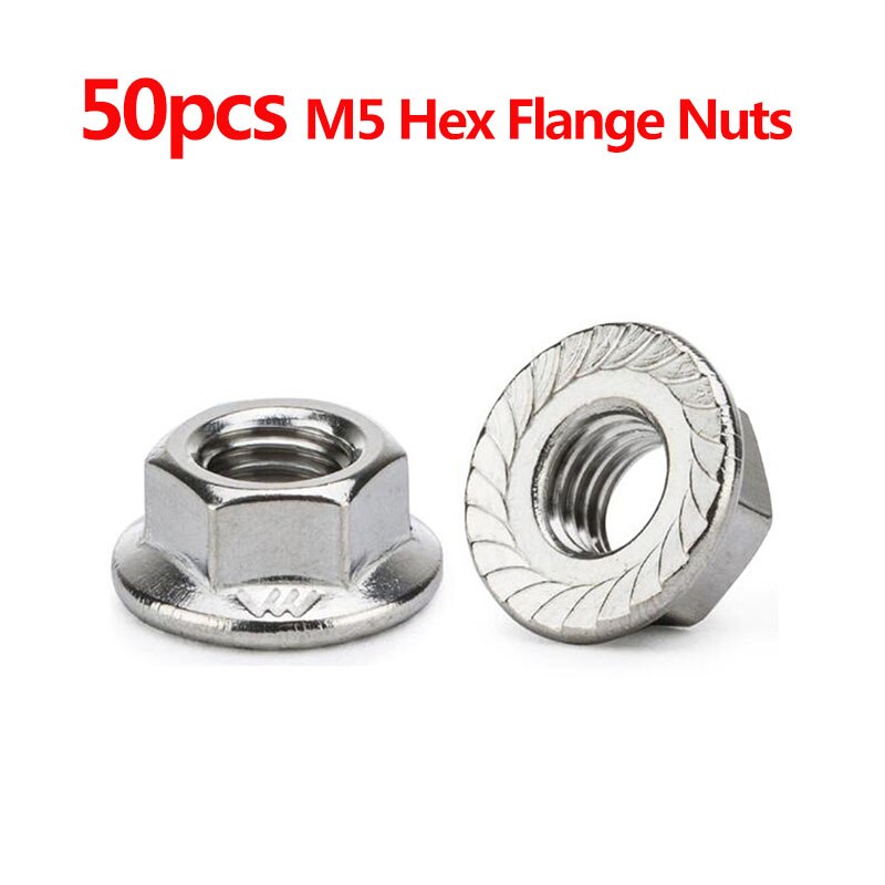50 pçs/lote M5x12 M5x16 M5x20 T Parafusos Parafuso para o Padrão DA UE 2020 Trilho Linear Perfil De Alumínio, 50 pcs M5 Porcas Da Flange do Hex Opcional: 50pcs M5 Hex Nuts