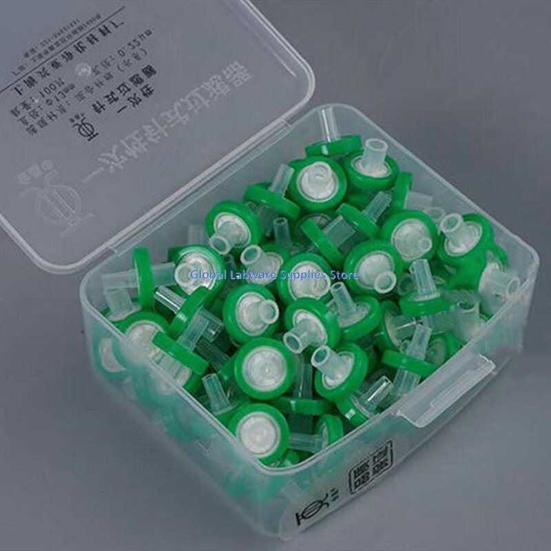 Filtro de membrana microporosa para laboratorio, filtro de aguja de 100/0.45um micrones, acetato de celulosa/fibra de vidrio, 13/25mm, 0,22 unids/caja