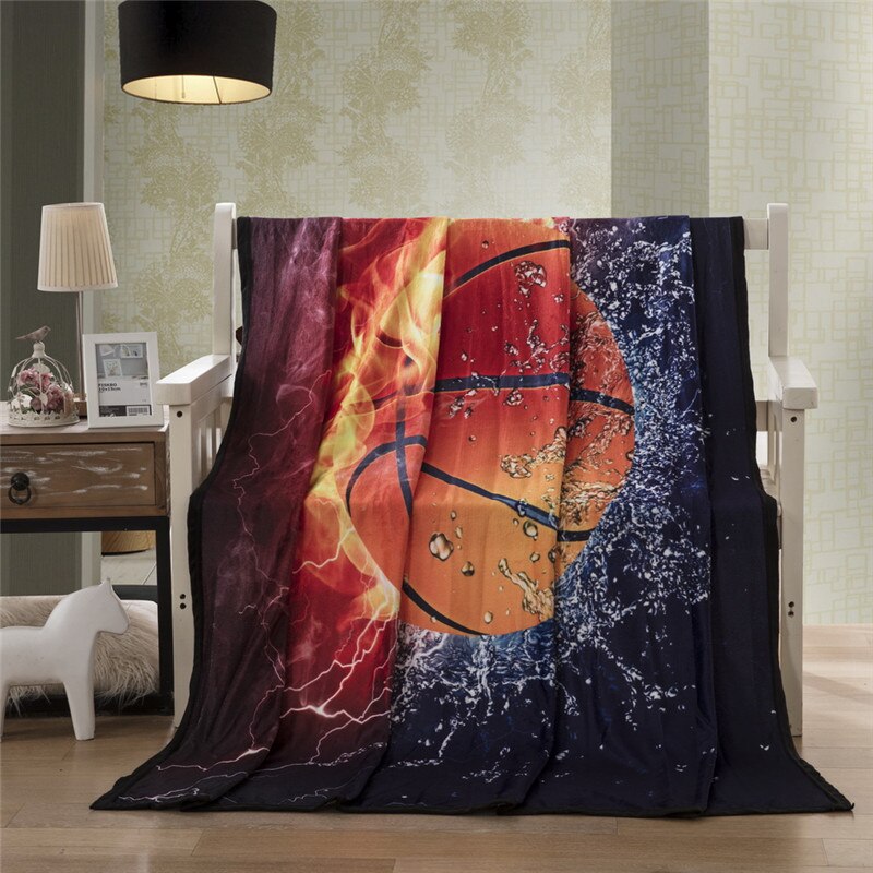 3D Sport Bal Cool Dekens Basketbal Voetbal Baseball Gitaar Flanel Bed Sofa Gooi Dekens Voor Tiener Jongens Beddengoed