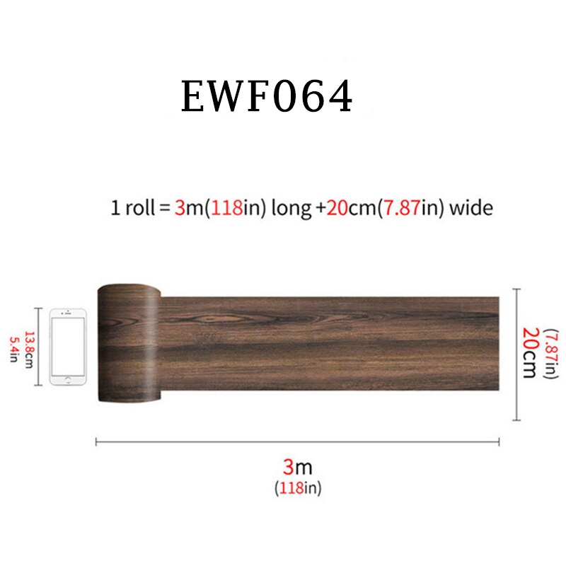20x300cm Waterproof PVC Vinyl Wood Grain Self Adhesive Wallpaper Kitchen Living Room Wall Floor Stickers: B
