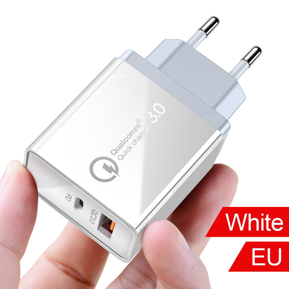 PD 18W USB Typ C handy schnelle Ladegerät Stecker QC 3,0 für iPhone11 Android Ipad Xiaomi Samsung laptop schnell Lade Stecker: EU  White Plug