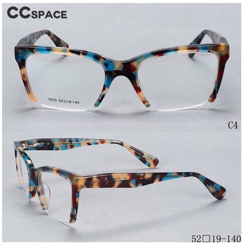 49409 Half Frame Anti Blue Acetate Glasses Frames Upscale Women Optical Computer Glasses
