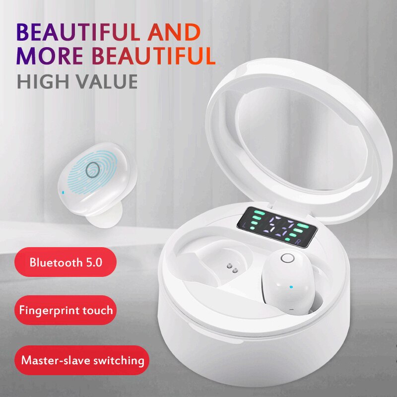 Bluetooth Headphone Power Indicator Headphone Mini Dual-ear Wireless Bluetooth 5.0 Headset For Phones In Stock