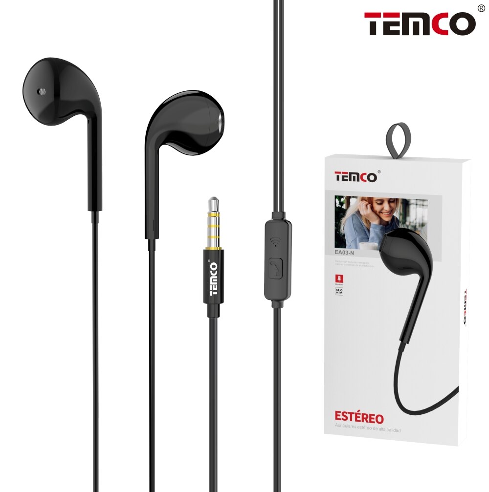 Auriculares con Microfono 3.5MM Cascos para movil y ordenador: Negro