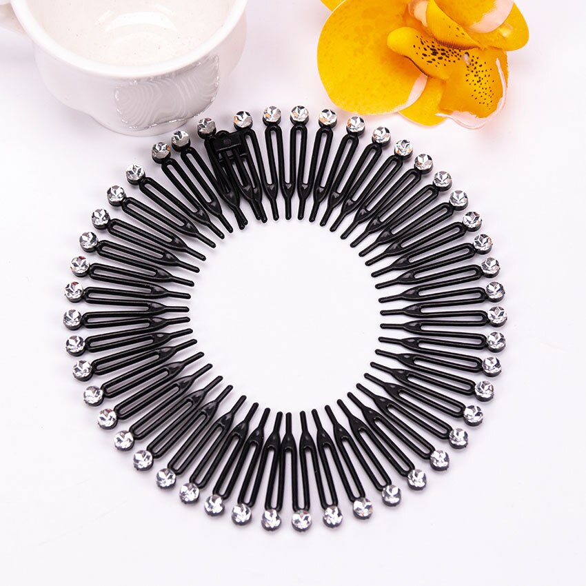 1PC Plastic Full Circle Stretch Diamond Flexible Comb Teeth Headband Hair Band Clip Face Wash Fixed Hair Accessories: 3