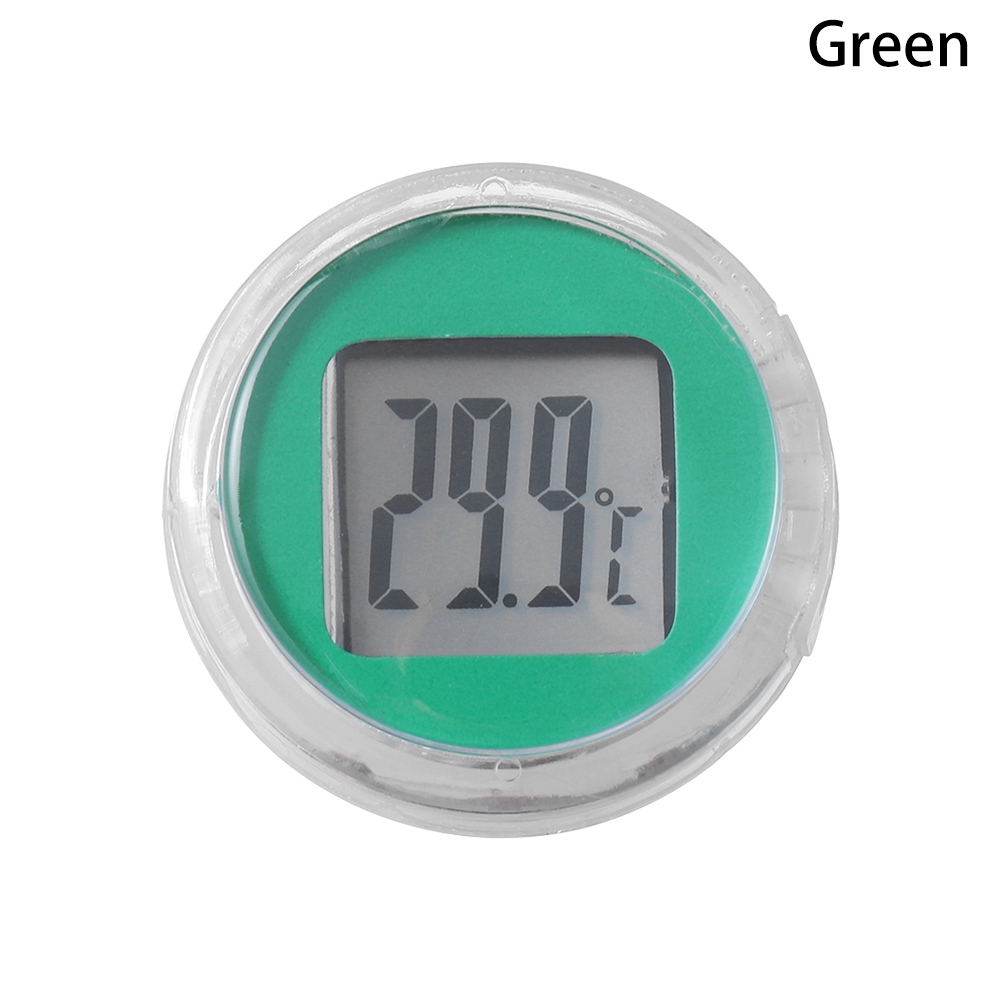 1pc mini vandtæt motorcykel digitalt termometer vandtæt ur bilinteriørure instrumenter motorcykeltilbehør: Grøn