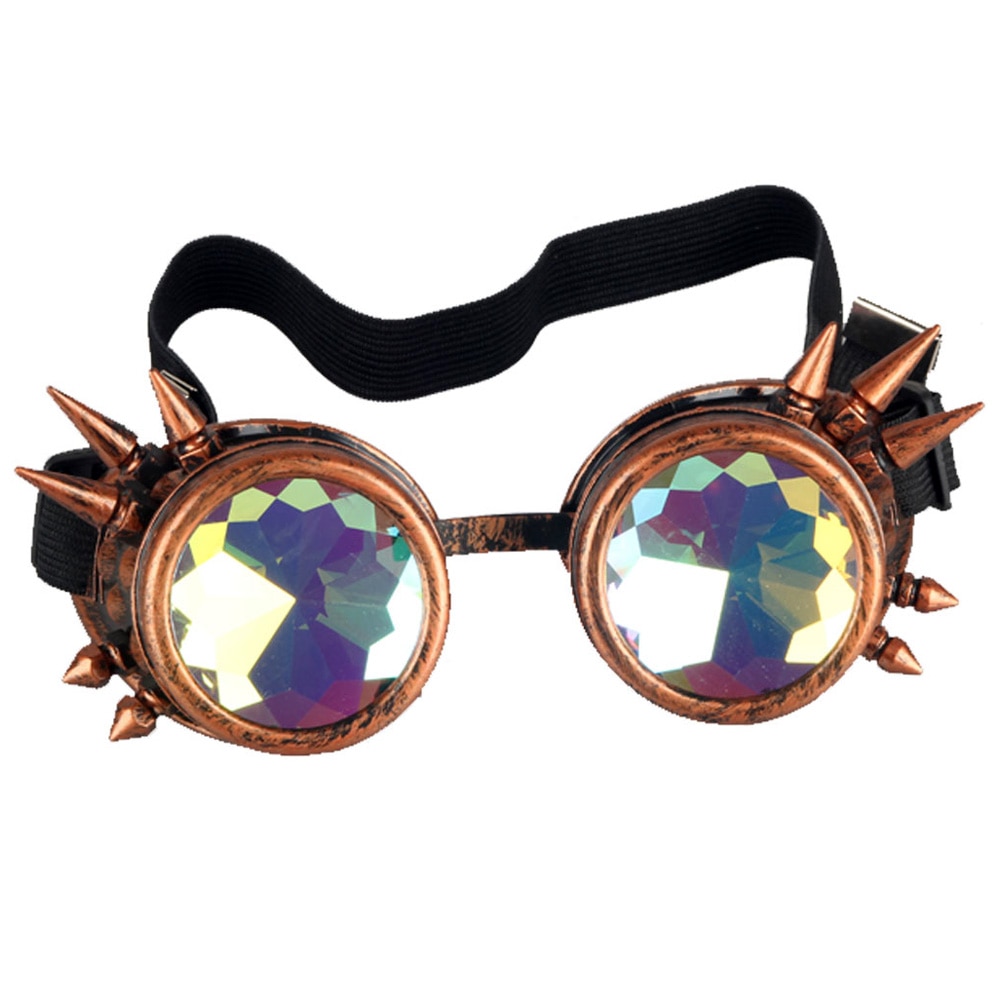 Multicolor Steampunk Goggle Glasses Welding Punk Spiked Gothic Cosplay