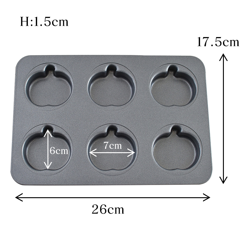Mini molde para pasteles de acero al carbono con 6 cavidades, forma cuadrada, pan tostado con tapa, libra, pastel, Madeleine, muffins, postre, herramientas para hornear: Verde claro
