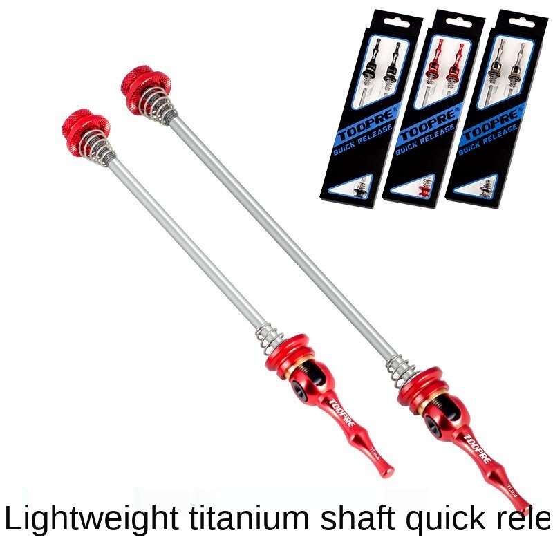 1 pair Toopre Bicycle Quick Release Ultralight Titanium AlloyRoad Titanium Alloy Quick Release Rod Quick Release Universal