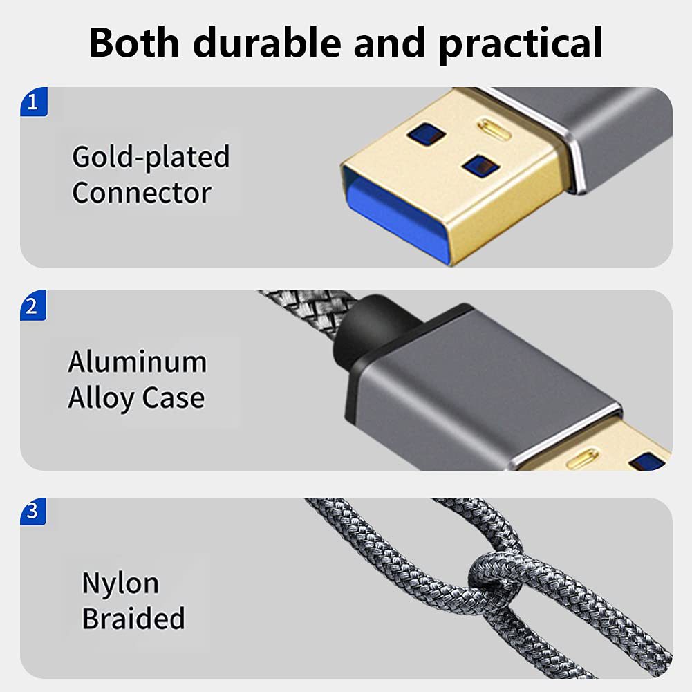 USB 3.0 Extension Cable USB 3.0 Male to Female Extension Data Sync Cord Cable for PC TV USB Keyboard Printer 0.5m/1m/2m/3m/5m