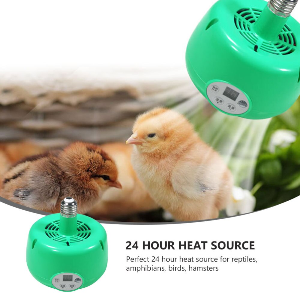 1pc Temperature Adjustable Heating Light Breeding Heater Fan Heat Lamp (Green)