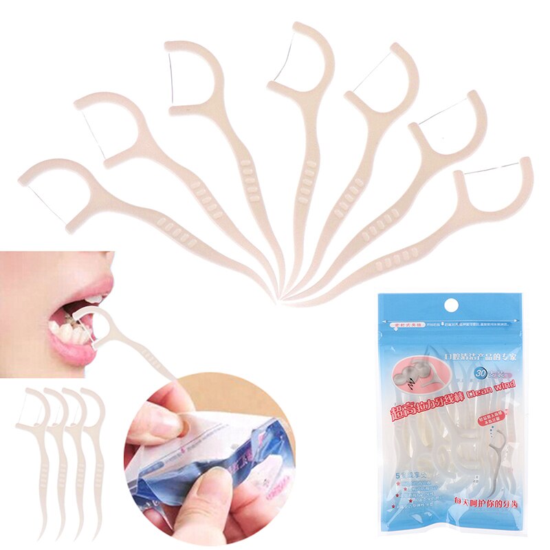 30 Stks/zak Tanden Bleken Mondhygiëne Dental Sticks Dental Water Floss Oral Tanden Pick Tooth Picks Abs Floss
