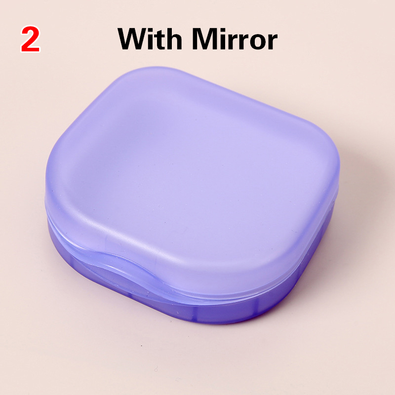 Denture Storage Box Elderly Portable False Teeth Box Invisible Braces Orthodontic Retainer Case With Cover Dustproof Container: black