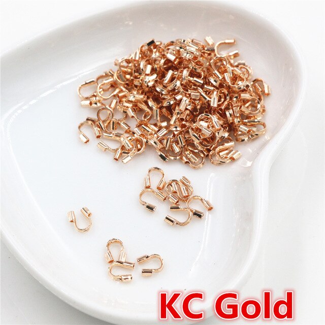 Jewelry Findings - 200pcs Lot - 4.5x4mm U Shape Wire Protectors - Zinc Alloy Clasps Connectors: KC Gold