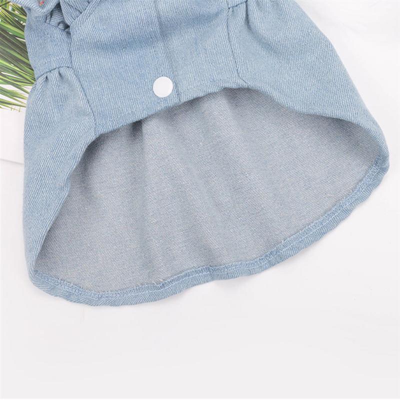 Impresión Floral perro flor vestido falda Denim chaleco bordado falda encantadora ropa acogedora mascota verano ropa chaleco camisas