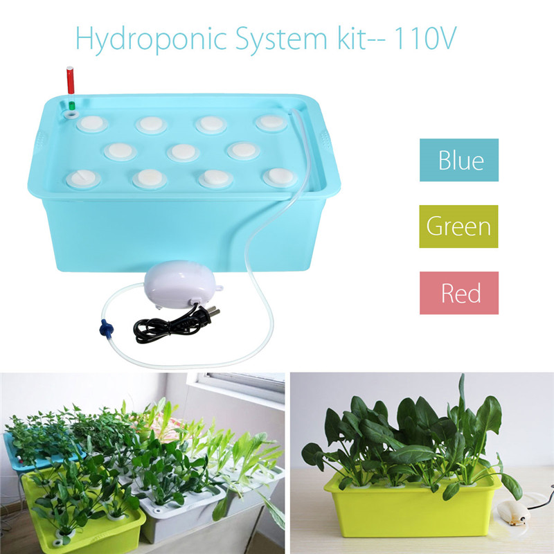 Sistema hidropónico para plantas de interior, armario de cultivo sin suelo, caja de cultivo, plantador de jardín, 110V, 11 agujeros