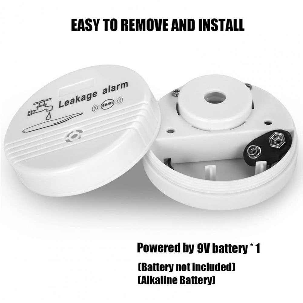 Draadloze Waterlek Sensor Alarm Plastic Home Vloeibare Lekkage Detectie-Buzzer