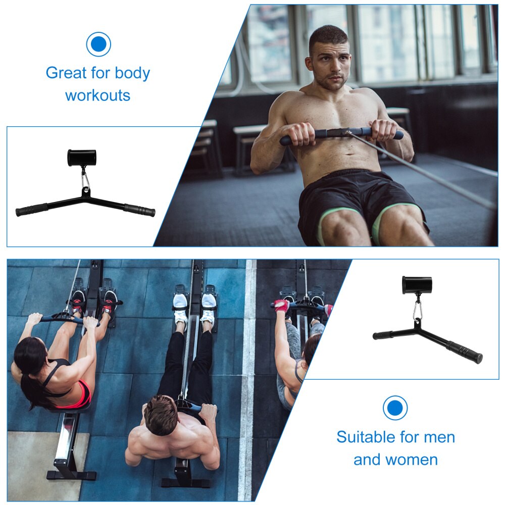 1 Set Barbell Attachment Deadlift Squat Workout Training Handle Rowing Bar