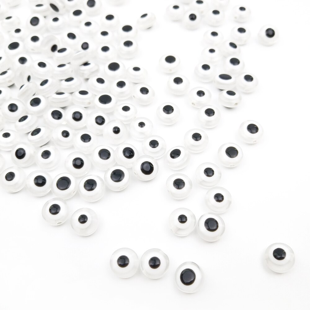 50pcs/Lot 8mm Diy Eye Beads Oval Shape Spacer Beads Stripe Resin Spacer Beads For Jewelry Making Bracelet Necklace Charms: 2