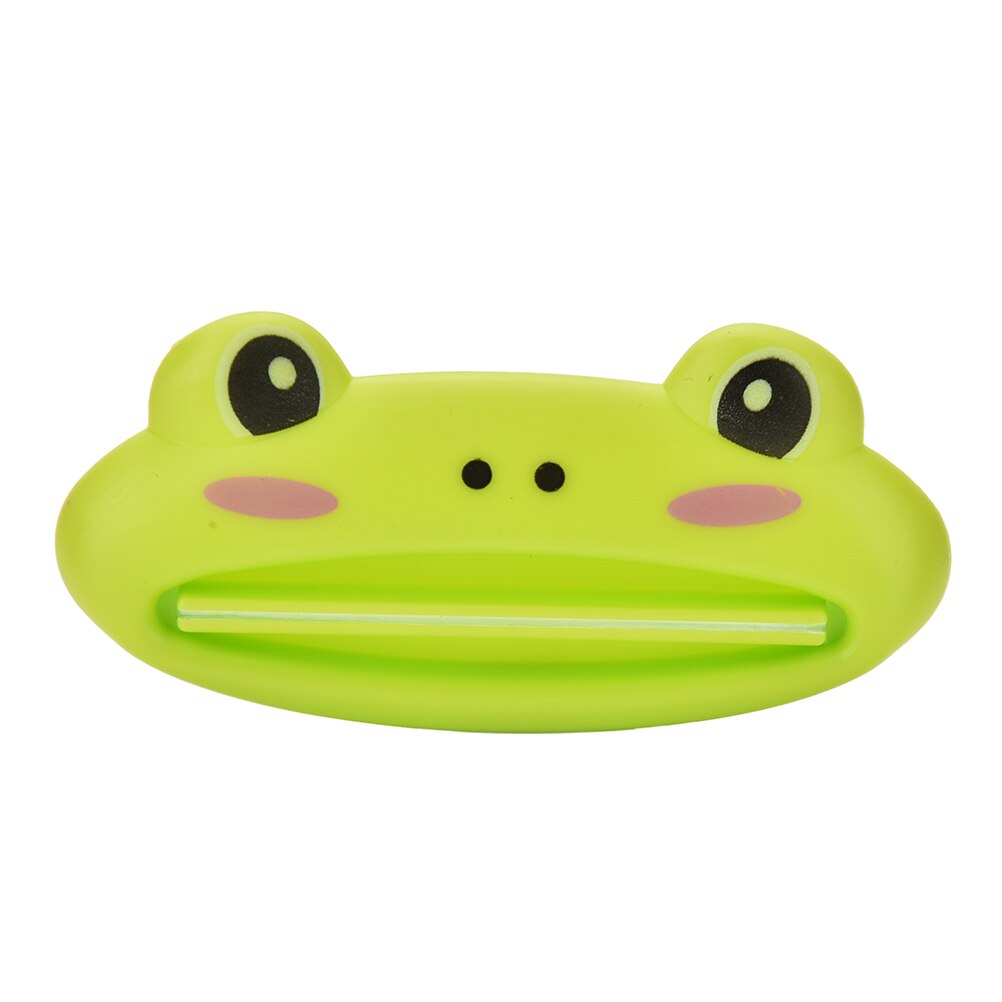 Cartoon Frog/AnimalCat/Frog/Panda/Pig Toothpaste Tube Squeezer Easy Squeeze Paste Dispenser Roll Holder: Green