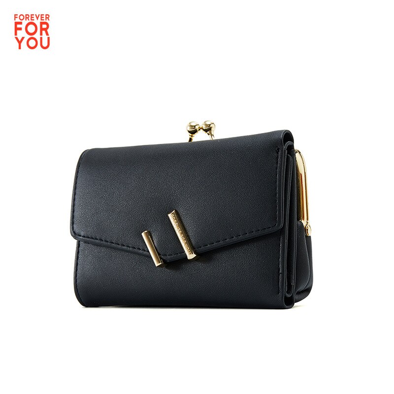 YIZHONG Trifold Small Wallet Women Soft Leather Purses Female Wallets Card Holder Zipper Coin Pocket Ladies Clutch Purse Cartera: black