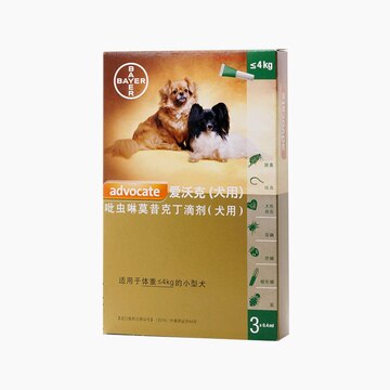 Bayer Advocate-Prevención de pulgas y garrapatas para mascotas, tratamiento multik9 Advantix con pulga y garrapata para gatos y perros: DOG 0-4kg  0.4ml / 6-Pcs