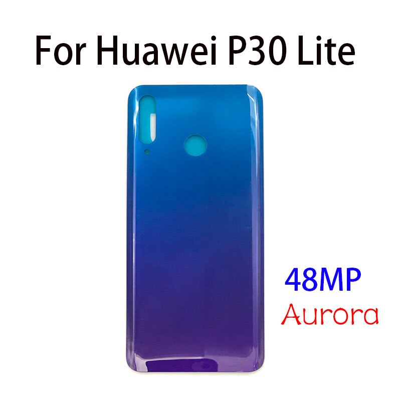 Tylna szklana tylna pokrywa do obudowy baterii Huawei P30 Lite Pro tylna pokrywa baterii z naklejką samoprzylepną: P30 Lite 48MP Aurora