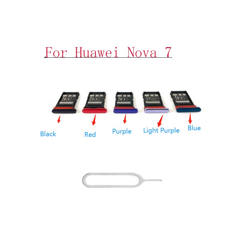 2/Stuks Sim Kaart Lade Voor Huawei Nova 7 JEF-AN00 Micro Sd-kaart Houder Slot Adapter Vervanging Spare onderdelen