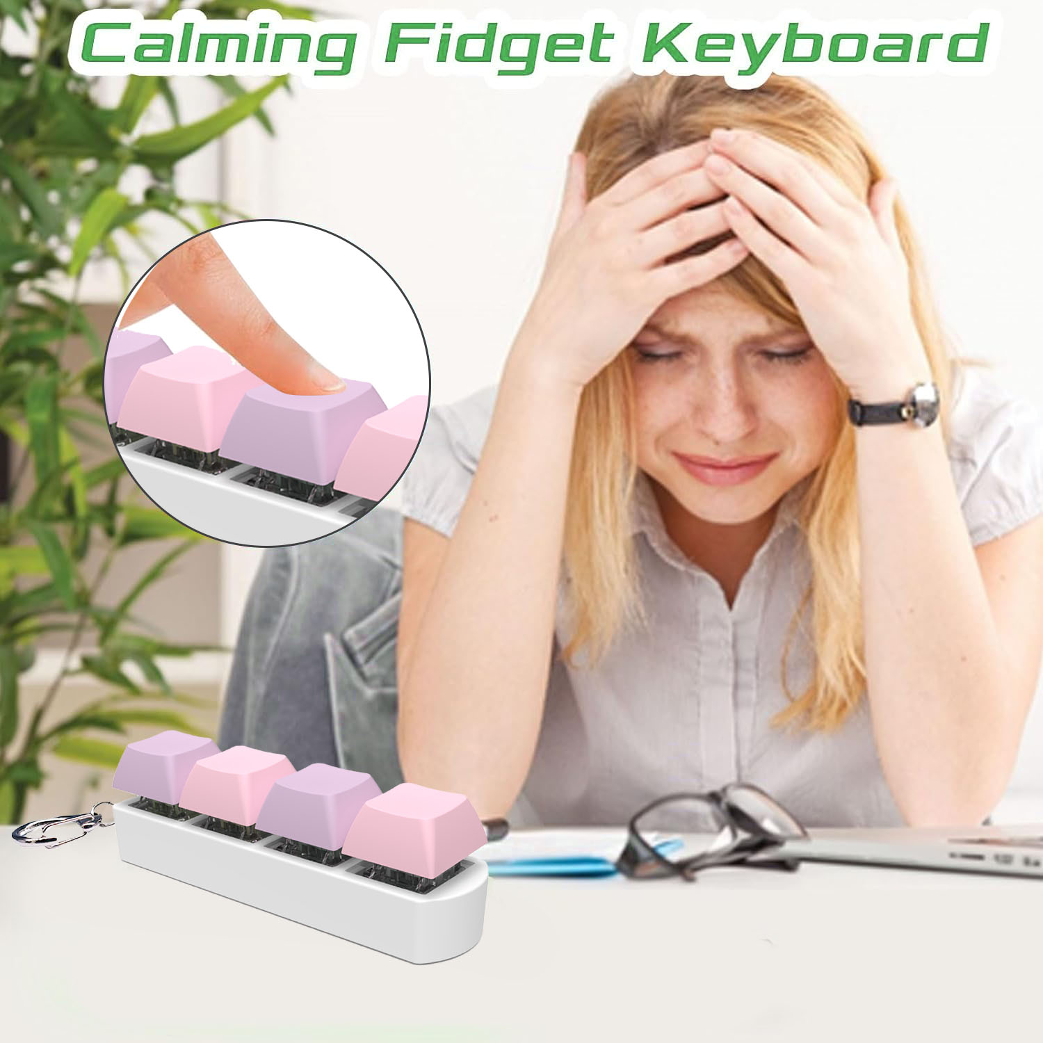 4Keys Mechanical Keyboard Axis Tester Finger Calming Keyborad Button DIY Keycaps Stress Relief Toy Office Decompression Keychain