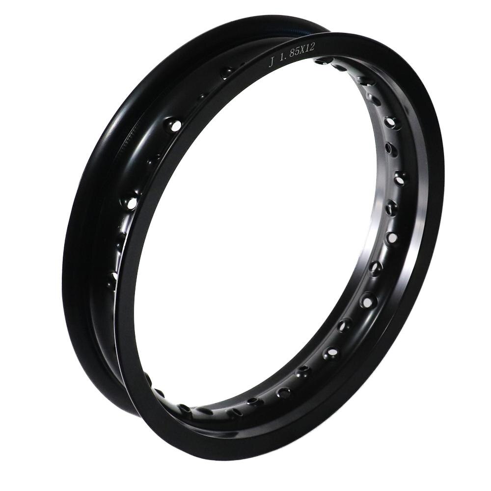 Jantes de moto en alliage d'aluminium, 12 pouces, 1.60x12, 1.85x12, 32 rayons, trous