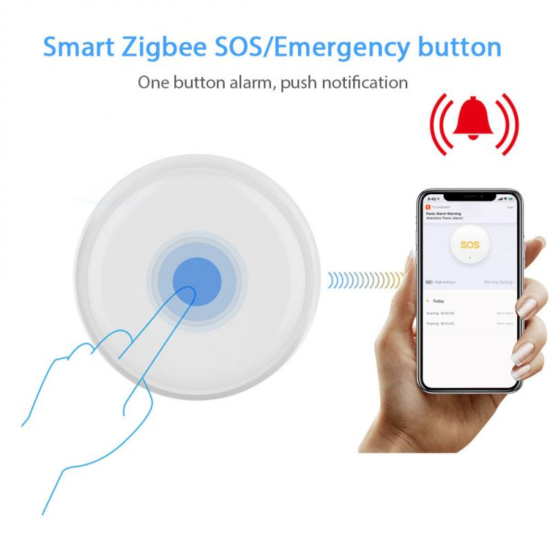 Tuya Zigbee Wireless Remote Call Button SOS/Emergency Button Caregiver Pager For Fall Down Alarm Patient Elderly Emergency Alarm