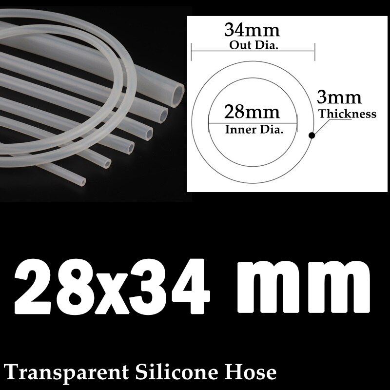 Length 1m I.D 18-50mm Food Grade Transparent Silica Gel Hose Heat Resistant Aquarium Flexible Silicone Hose Tube Pump Soft Pipe