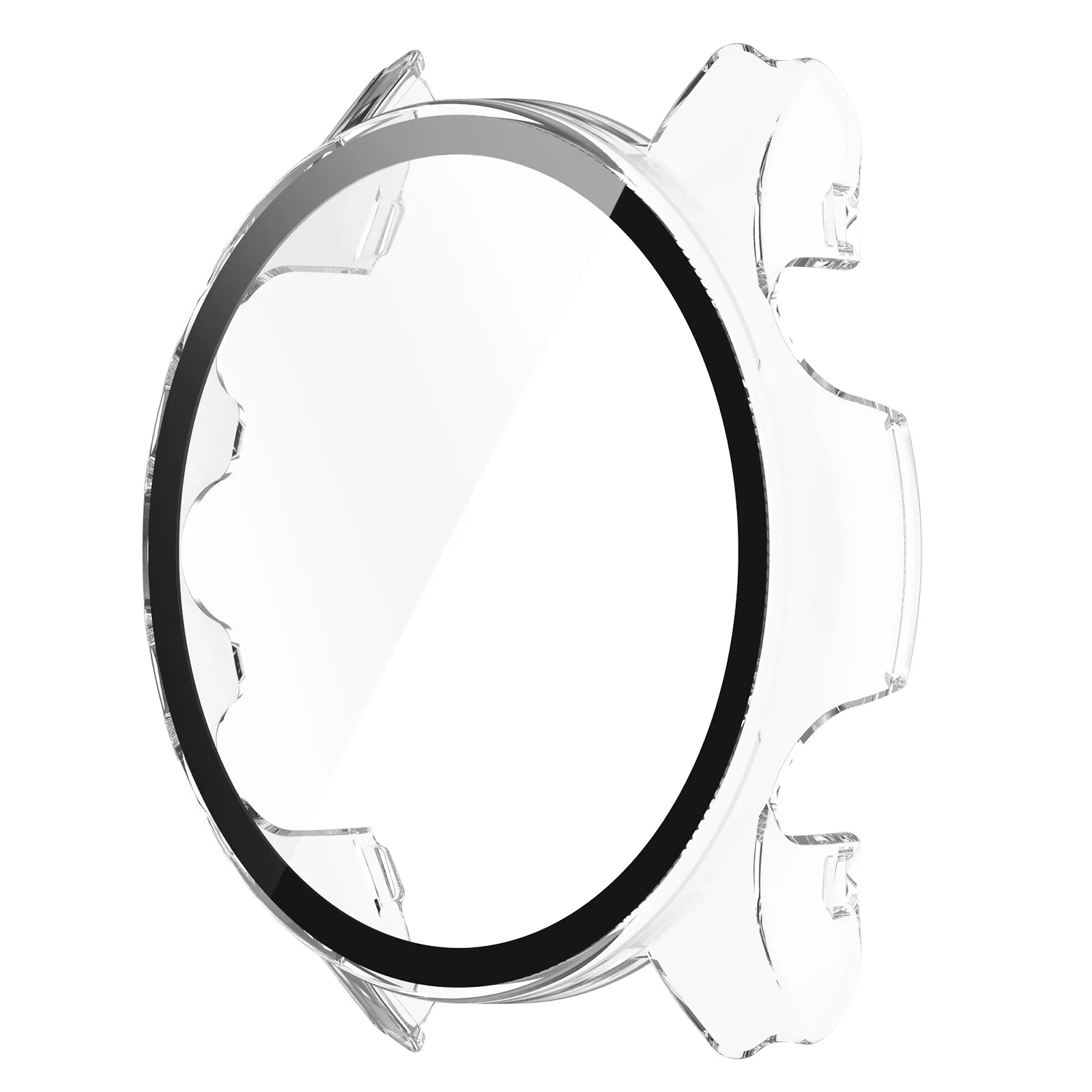 Funda para Garmin Forerunner 255 255S 955 Protector de pantalla cubierta de reloj con vidrio templado para Forerunner 965 265S 265 PC Shell: M / Transparente