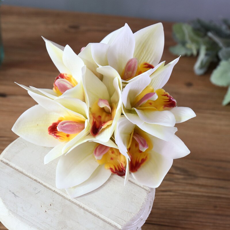 6 heads 23cm orchid bunch table flower