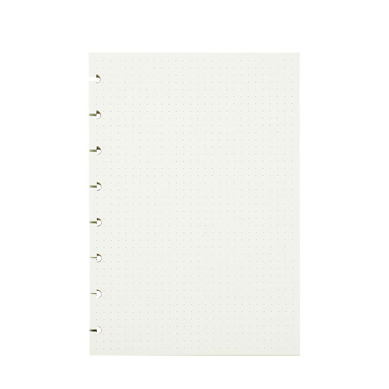 60 Sheets/Pack A5 Loose Leaf Notebook Core Inner Paper 8 Disc Mushroom Hole Notepad Inside Pages Weekly Daily Planner Stationery: Dot Grid