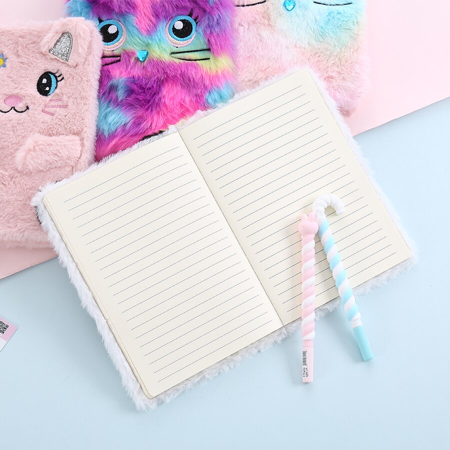 Preppy fourrure étudiant cahier mignon Panda étudiant dessin animé cahier avec ligne journal livre pour l'école hebdomadaire Plan Note