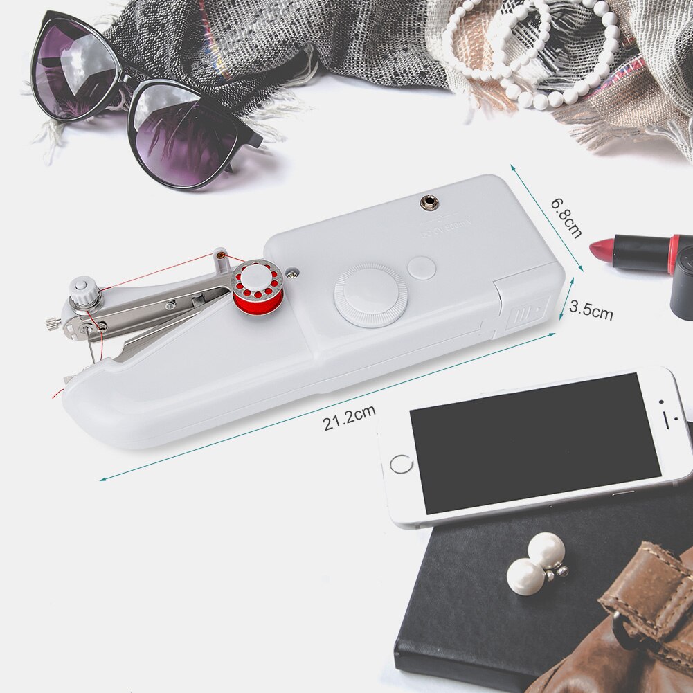 Portable Mini Handheld Sewing Machines Electric Quick Stitch Sew Needlework Cordless Clothes Fabrics Sewing Machine Stitch Set