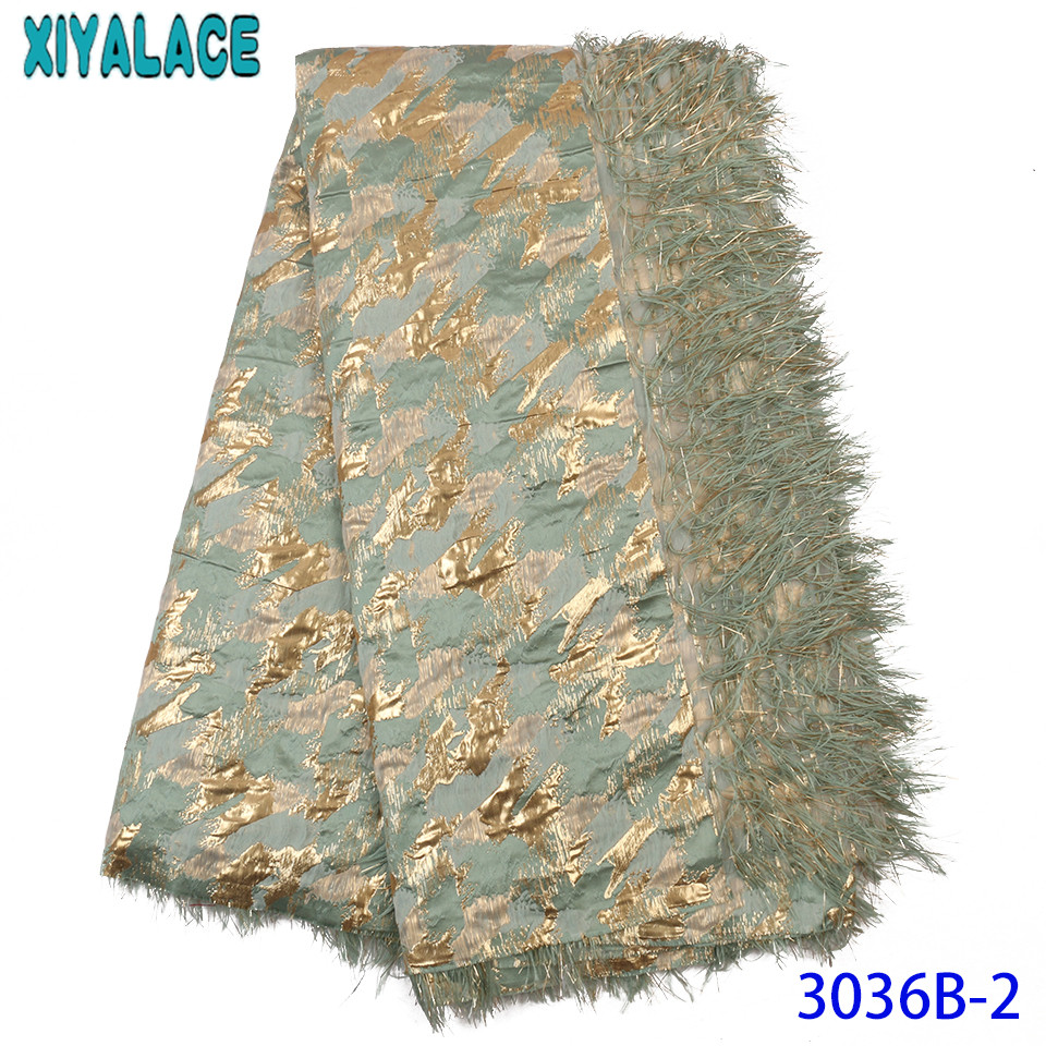 Afrikansk stof blonder fransk nigeria brocade blonder stof med fjer tyl blonder stof til kjoler  ks3036b
