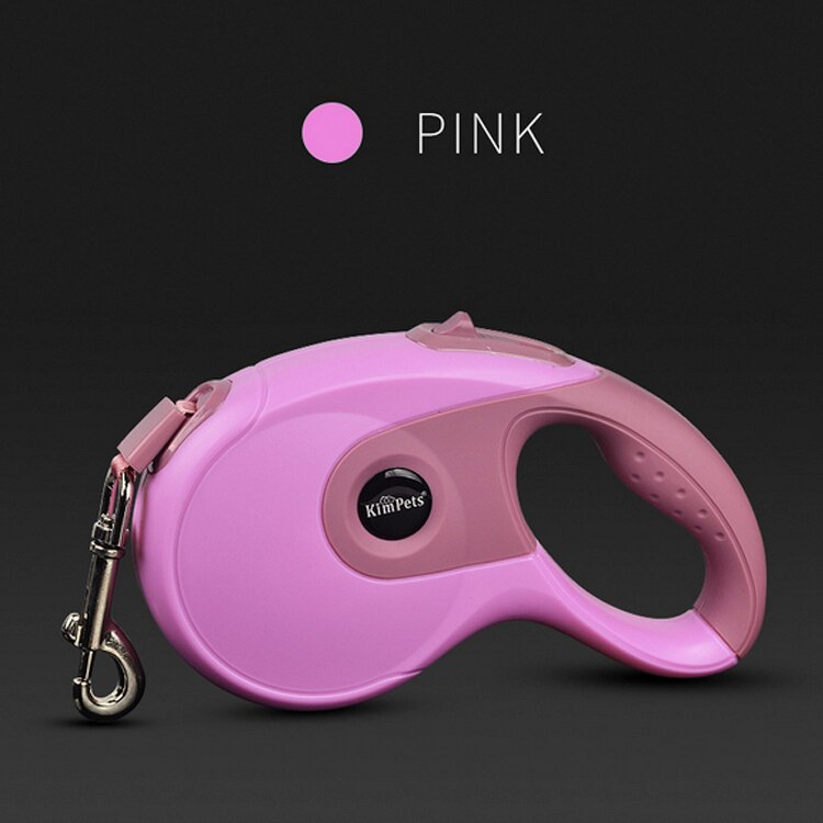 Reflekterande automatiskt infällbart dragrep flexibelt hundkoppel hundar katt dragrepskoppel för små medelstora hundar: 5m( under 50kg) / Rosa