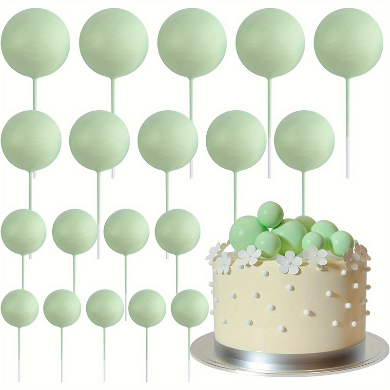 Décoration de gâteau boule d'or et d'argent, 20 pièces, décoration de gâteau joyeux anniversaire, drapeau de Cupcake, décor de boule de noël de mariage, décoration d'anniversaire: Gris clair