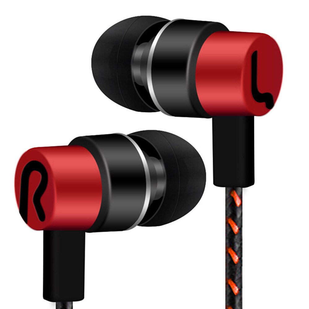 Universele 3.5mm In-Ear Oortelefoon 3.5mm Super Bass Headset Hifi Stereo Muziek Oordopjes Sport Koptelefoon Voor Mobiele Telefoon # sw: Red 