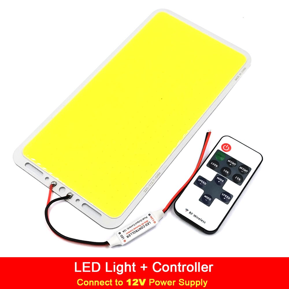 Amélioré Télécommande LED Panneau Lumineux avec Variateur 200W Dimmable 12V LED Lampe COB Matrice Plaque L'éclairage Extérieur D'intérieur: COB Remote Control / Warm White (3000K)