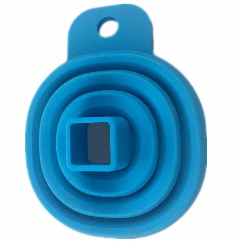 Embudo plegable de Gel de silicona para cocina, tolva, accesorios de utensilios para cocina al aire libre, 2 unids/lote: style1blue