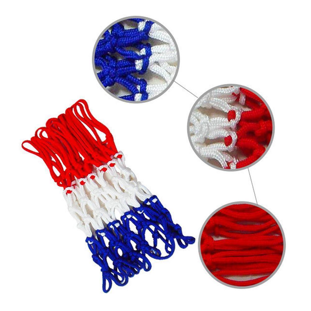 Standaard basketbalnet Nylon dikke draad Drie kleuren universeel basketbalnet Mesh vervangend basketbalnet