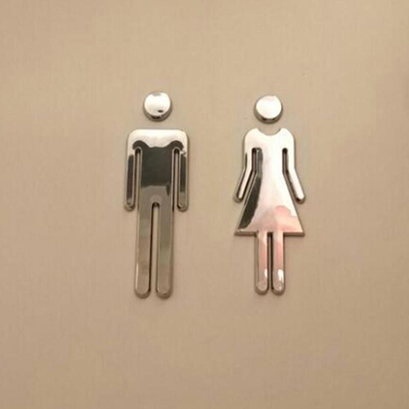 Toilet /loo /badeværelse /toilet /wc dør væg skilt skiltning mand & kvinde bord prompt skilt væg døre dekor tilbehør: Default Title