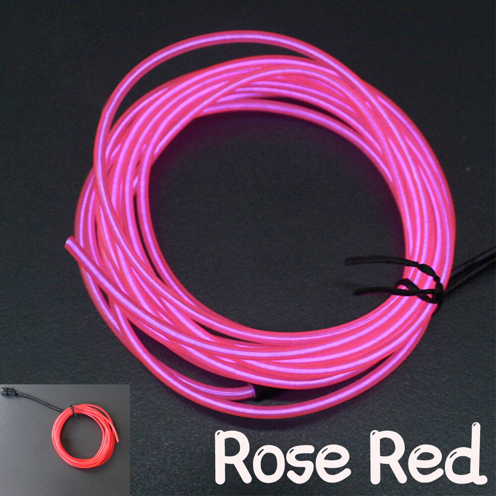 Brilho el fio cabo led neon festa de dança natal trajes diy roupa luminosa luz do carro decoração roupas bola rave 1m/3m/5m: 08
