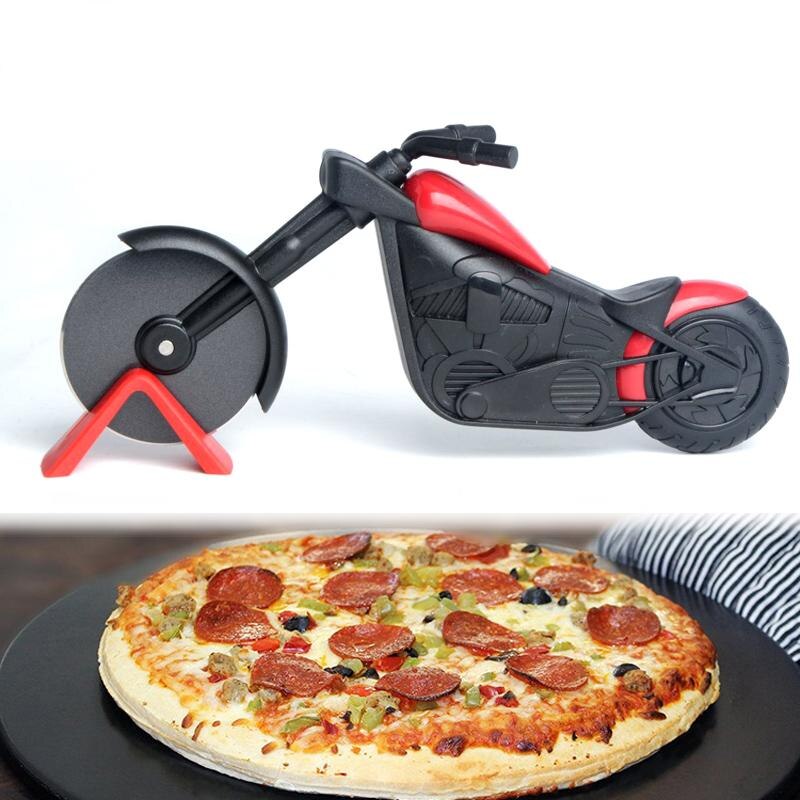 Motorcycle Pizza Cutter Stainless Steel Pizza Wheel Cutter Knife Bicycle Bike Motorbike Roller Pizza Chopper Slicer Peel Knives