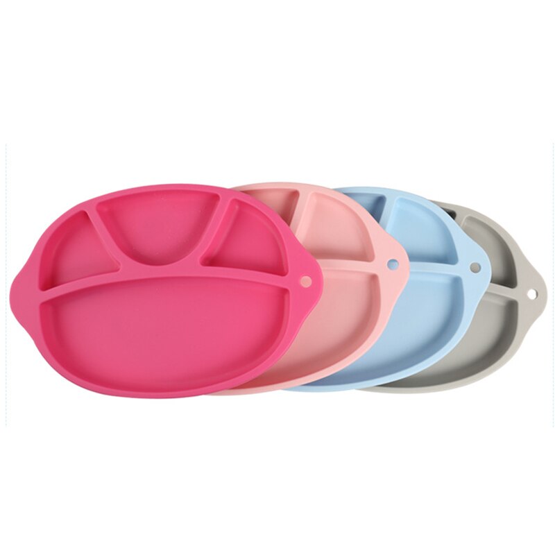 Plato de silicona anti-calientes para la cena del bebé, plato antideslizante de Color caramelo para la alimentación de los niños pequeños, Mantel Individual, Bol, vajilla para niños